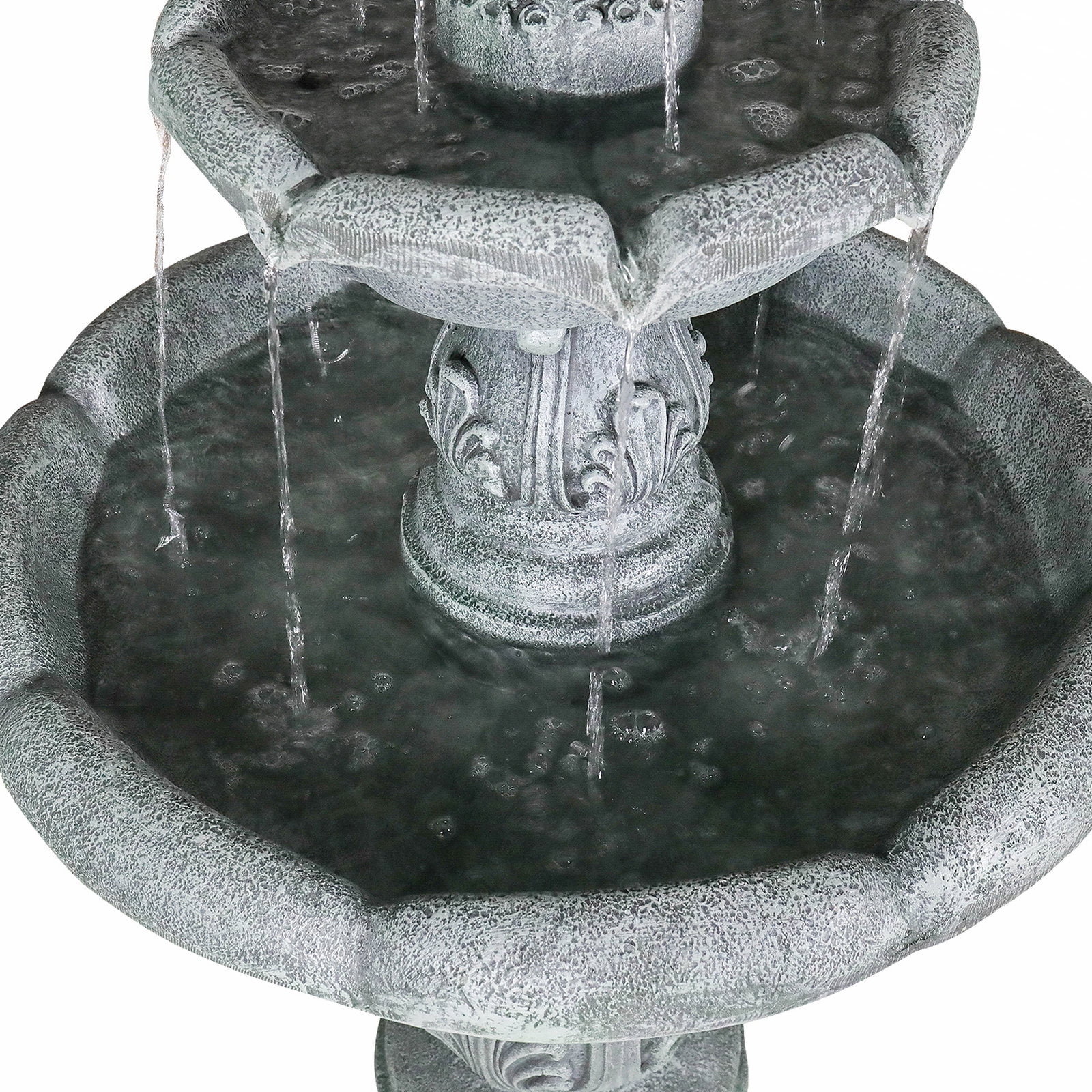Hamiedun 48" H Elegant Water Fountain Outdoor Garden - Decorative Water Fountain Outdoor with Intricate Design for Patio, Backyard, Lawn, Outside Decor