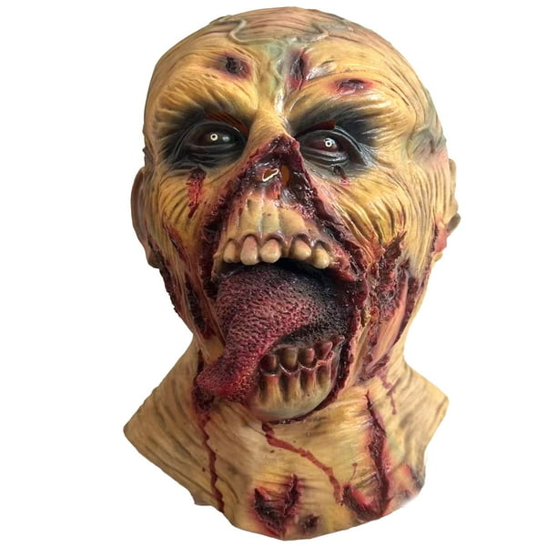 Máscara Vampire de látex con terrorífico monstruo zombi con lengüeta