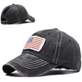 thumbnail image 2 of Women Ponytail Baseball Cap USA Flag Cotton Sports Hat, 2 of 8