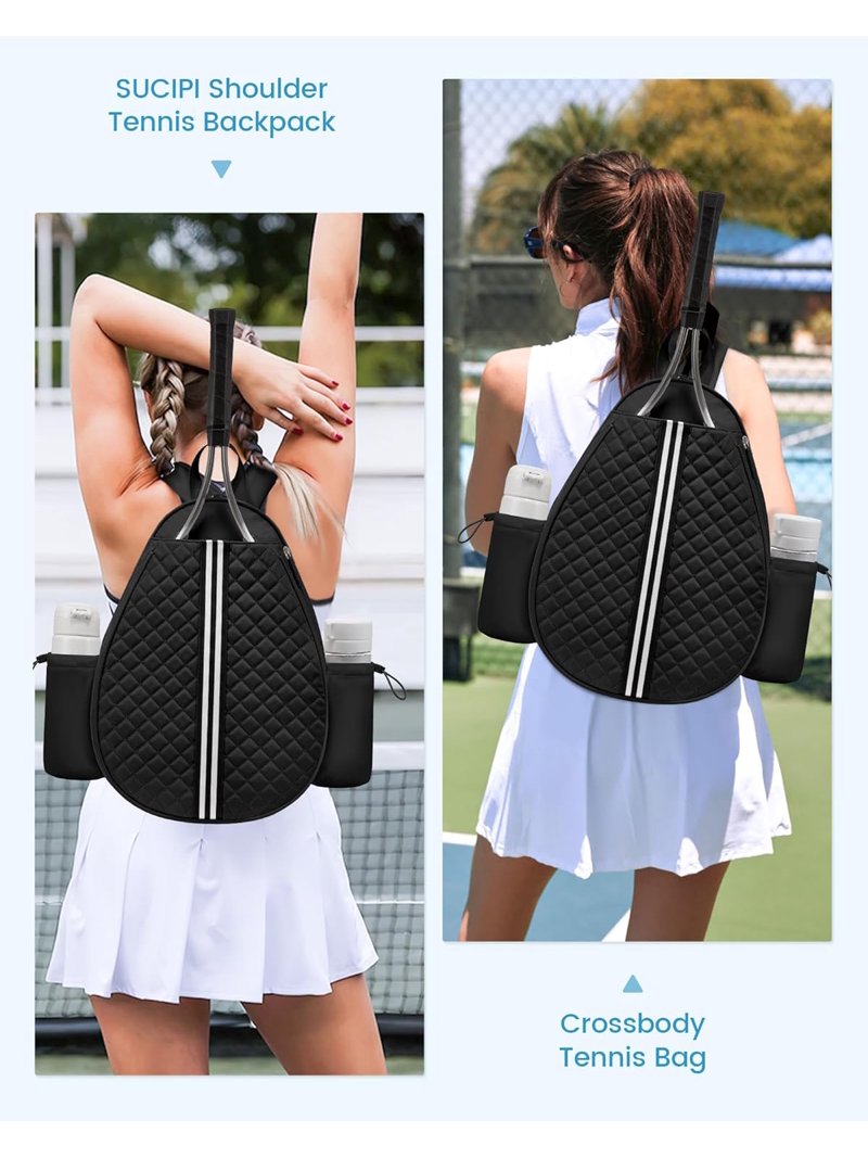 Sucipi Tennis Bag, Quilted Tennis Sling Crossbody Backpack  display picture 1