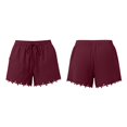 thumbnail image 5 of Womens Summer Shorts JIANLAI Summer Casual Loose Elastic Waist Drawstring Lace Boho Beach Cover Up Shorts Womens Shorts (S-3XL) Red, 5 of 9