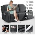 thumbnail image 3 of Recliner Couch Covers Reclining Couch Covers for 3 Cushion Sofa Slipcovers Stretch Soft Washable (Three-Seater, Dark Gray), 3 of 7