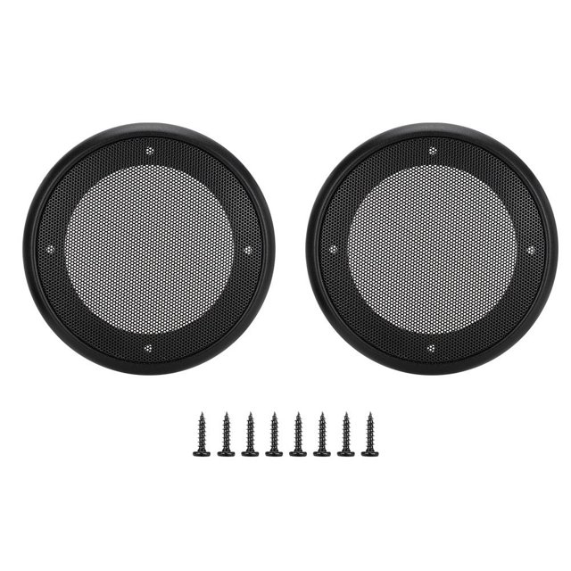 2PCS 4inch Metal Audio Speaker Covers Protective Decorative Circle Mesh Cover Black+Black