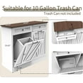 thumbnail image 2 of Double Tilt Out Trash Can Cabinet, Dog Proof Hidden Kitchen Garbage Can with Storage Drawers, Farmhouse Wooden Garbage Bin Cabinet for Laundry Room, Living Room (White), 2 of 8