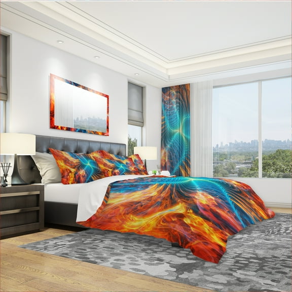 Designart 'Electric Fire' Modern & Contemporary Duvet Cover Set