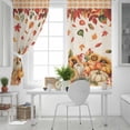 thumbnail image 5 of Fsddascl Orange Pumpkin Fall Blackout Curtains for Bedroom/Living Room, Thermal Insulated Kitchen Curtains, Thanksgiving Plaid Botanical Floral Rustic Grommet Darkening Window Treatment 52"x63"x2, 5 of 6