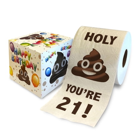 Printed TP Holy Poop You re 21 Printed Toilet Paper Gag Gift – Funny Toilet Paper For Prank Surprise Bathroom Decor Novelty Gift For Men Women Friends Family 21st Birthday Party – 500 Sheets
