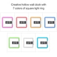 thumbnail image 2 of RGB Sqaure Reloj de pared con espejo Reloj LED hueco Reloj de pared Reloj despertador digi Carevas Reloj de pared, 2 of 7