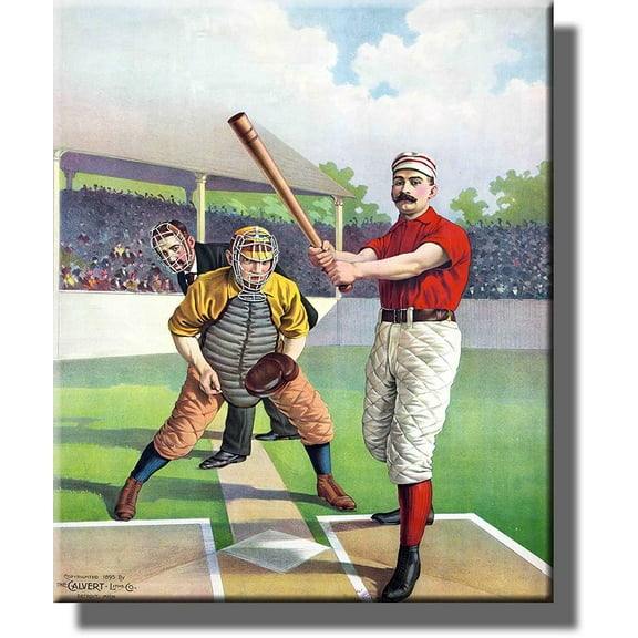 Vintage Baseball Game Picture Made on Stretched Canvas Wall Art Decor Ready to Hang!.