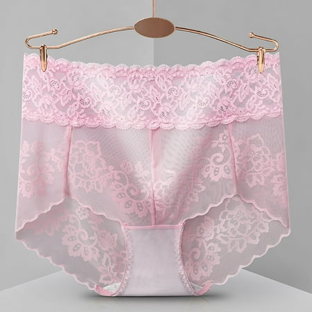 

Pxiakgy intimates for women Women s Lace Open File Temptation Plus Size Panties Low Waist Free Breifs Pink + XL