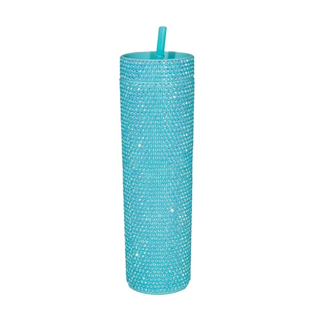 Taza de viaje para café, vasos para café helado con purpurina, 16 oz, taza de té y café de doble pared Plástico Verde 450ml