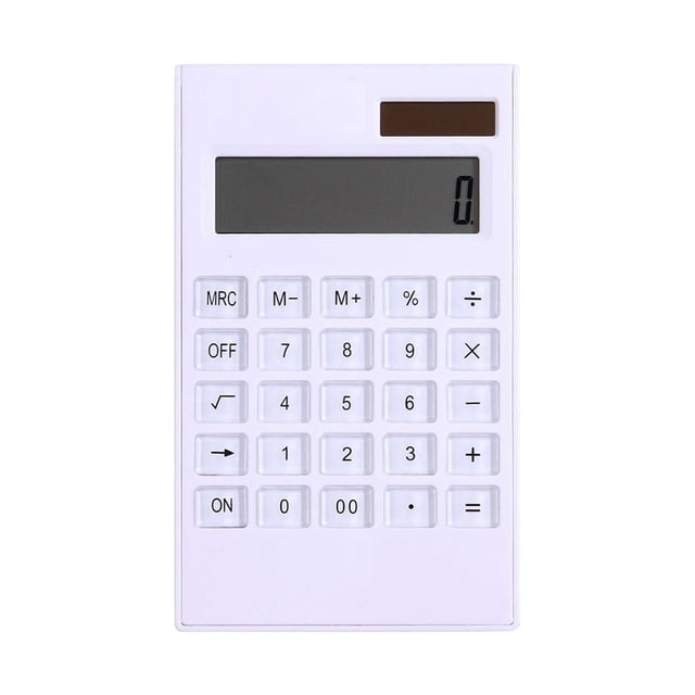 Plastic Thin Solar Calculator With Large Buttons Slim Solar Powered For Home Office School 7.3X4.3X0.2In
