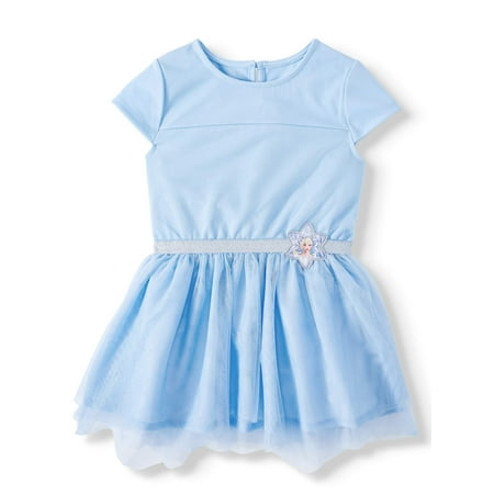 Disney Frozen 2 Elsa Toddler Girl Cosplay Short Sleeve Tulle Tutu Dress (2T-4T)
