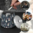 thumbnail image 4 of Yayeee Ashtray with Lid for Cigarette Smokeless Stainless Steel Home Ash Holder, Jolly Snowman, 4 of 7