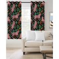 thumbnail image 2 of Tiger Leaves Blackout Curtains for Bedroom Living Room Darkening Curtains 90 Inch Vintage Farmhouse Watercolor Animals Plants Black Out Window Curtain Privacy Window Treatment Drapes 52"x90"x2, 2 of 9