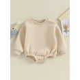 thumbnail image 2 of Bagilaanoe Newborn Baby Girl Boys Oversized Romper Sweatshirt Long Sleeve Bodysuits 3M 6M 9M 12M 18M Infant Casual Tee Tops, 2 of 9