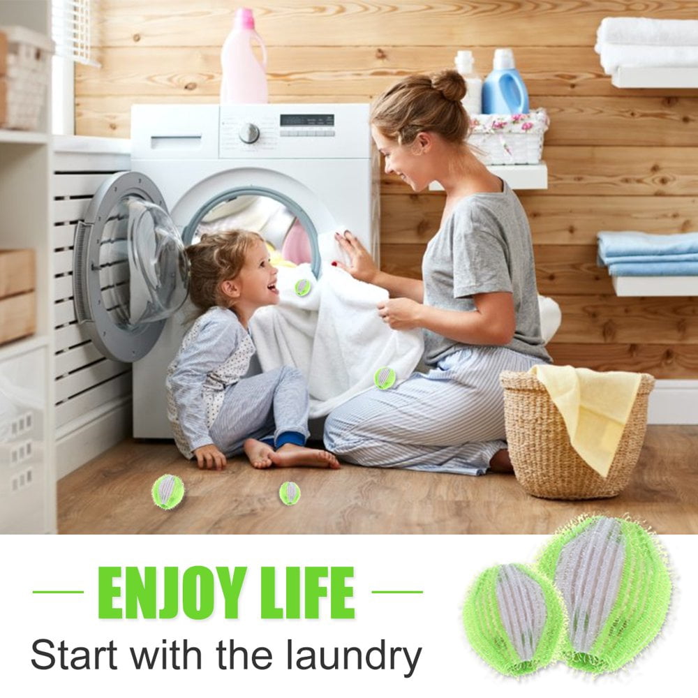 6 Boules De Lavage Anti-poils Et Cheveux Pour Machine à Laver - Marque Verk, Neuves