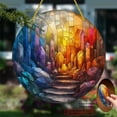 thumbnail image 6 of 2D Flat, 1pc Round Acrylic Crystal Cave Sun Catcher - Stained Window Hanging Art, Vibrant Rainbow Maker & Home Decor, Ideal Thank You Gift, Vibrant Decoration_ Cave Design, 8*8inch, 6 of 7