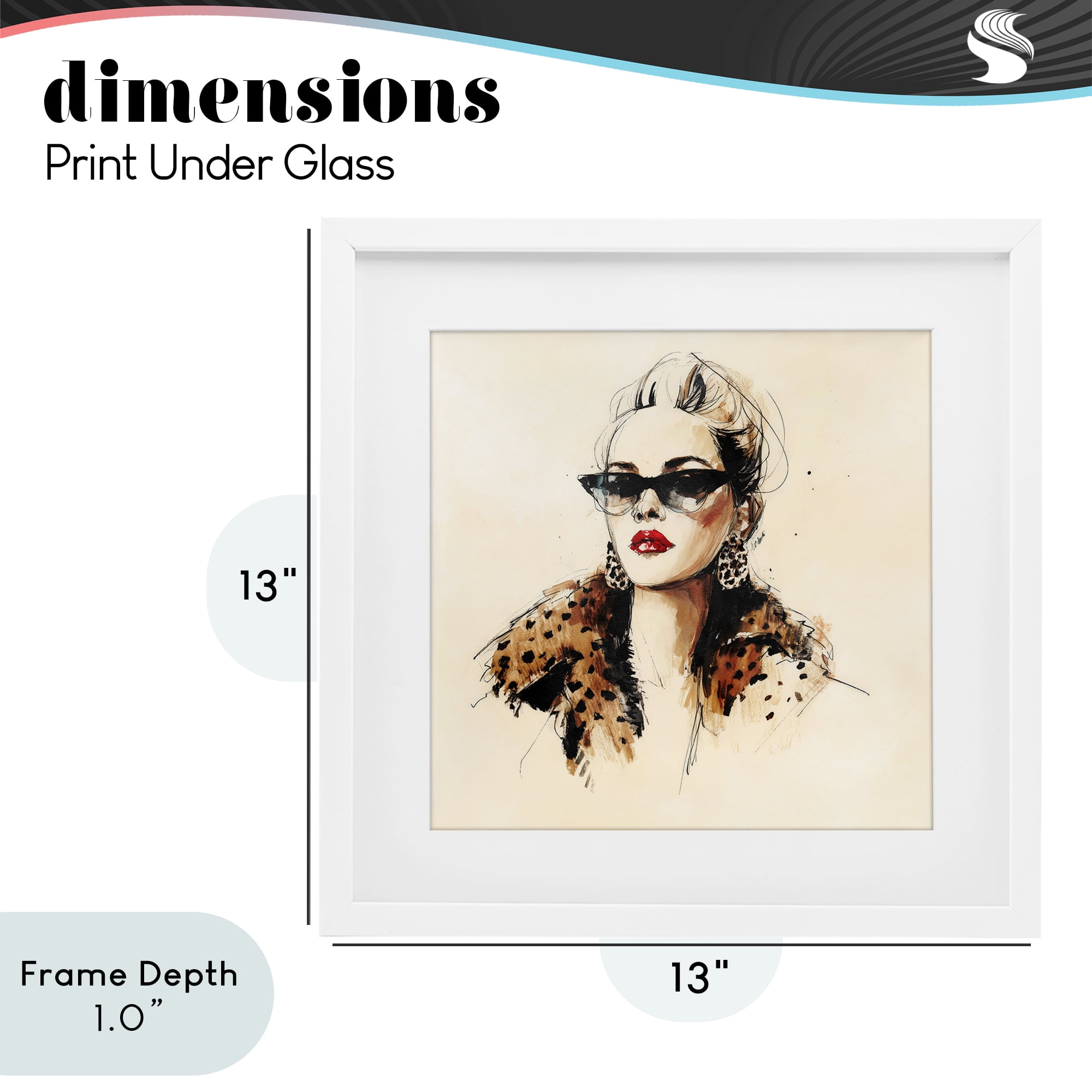 Stupell Industries Glam Leopard Sonata Portrait White Framed Print Under Glass, design by Svetlana Aleynikova
