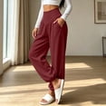 thumbnail image 5 of YHAJDS Women Yoga Workout Pants Solid Color Jogger Style Long Sports Trousers Designed With Pockets, 5 of 8