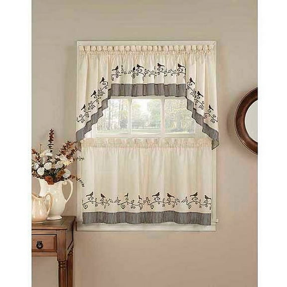 CHF & You Birds Kitchen Curtains, Set of 2, Multiple Sizes Available