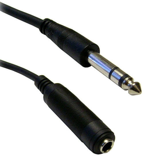 1 By 4 Inch Stereo Extension Cable, Trs, Balanced, 1 By 4 Inch Male To 1 By 4 Inch Female, 25 Foot