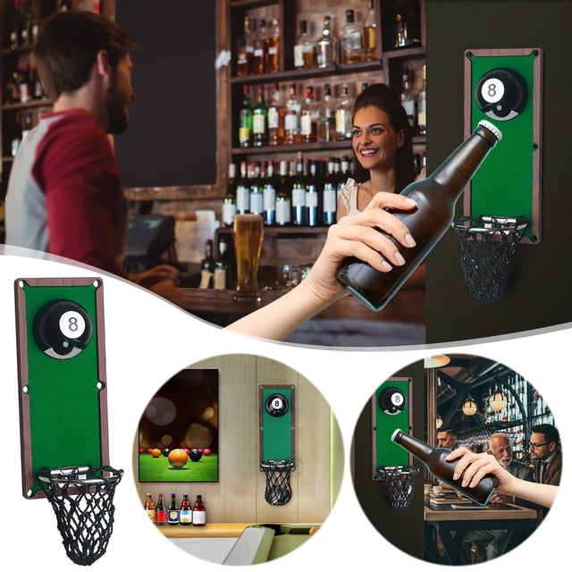 TIMIFIS Bottle Opener Billiards Bottle Opener Octagonal Magnetic Refrigerator Sticker Beer Bottle Opener Billiards Bottle Opener Can Opener Kitchen Gadgets