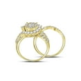 thumbnail image 4 of FB Jewels 14kt Yellow Gold Princess Round Diamond Bridal Wedding Ring Band Set 1-3/4 Cttw Size 6.5, 4 of 4