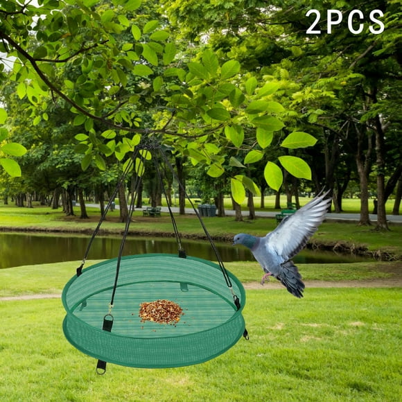DYNWAVECA 2Pcs Bird Seed Catcher Tray Birdseed Hoop Practical Simple Installation Decoration Heavy Duty Hanging Tray for Yard Backyard