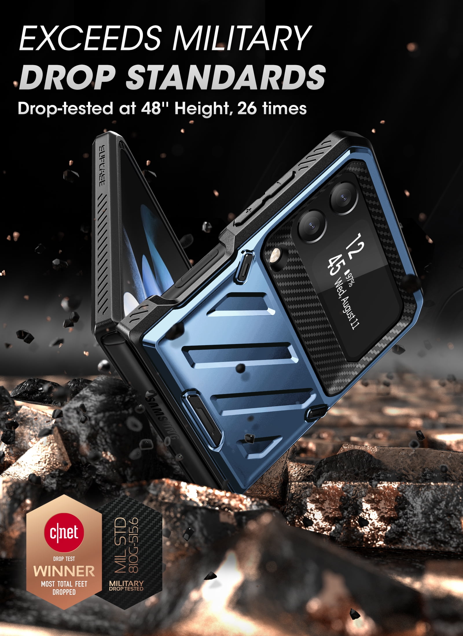 SUPCASE Unicorn Beetle Pro Series Case for Samsung Galaxy Z Flip 3 5G (2021), Full-Body Dual Layer Rugged Protective Case with Holster (Tilt)