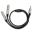 thumbnail image 1 of 3.5mm to Dual 6.35mm Cable Male to Dual Female Plug and Play Y Splitter Cord for Microphone Speaker 1.6ft, 1 of 5