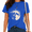 1-blue, variant on UNISHE Women's Vintage Distressed Full Moon Tiny Star Celestial Boho Graphic Short Sleeve T-Shirt Timeless Versatile Tees