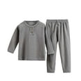 thumbnail image 1 of Yuyuzo Toddler Boy Girls Outfits Long Sleeve Tops with Pants 2 Piece Set Ribbed Knit Fall Winter Clothes, 1 of 3