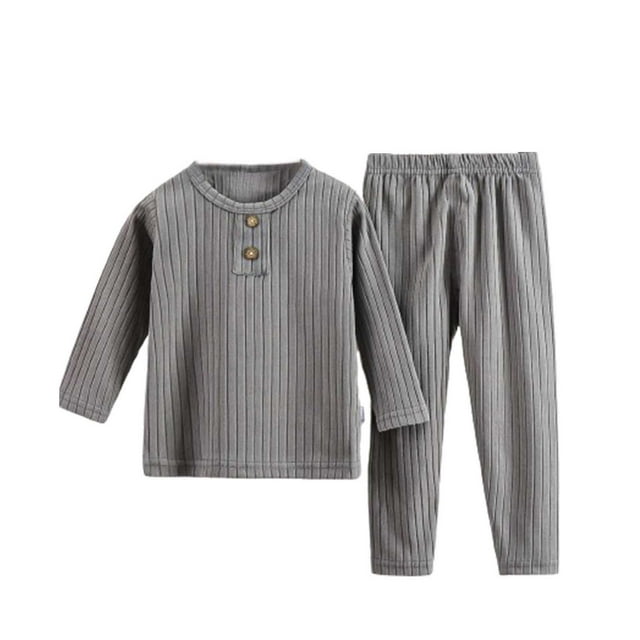 Yuyuzo Toddler Boy Girls Outfits Long Sleeve Tops with Pants 2 Piece Set Ribbed Knit Fall Winter Clothes