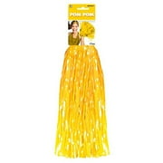 Amscan Party Perfect Team Spirit Metallic Cheer Pom-Pom Accessory (1 Piece), Yellow, 17 x 2.7"