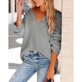 thumbnail image 3 of Sherrylily Women Oversized Deep V Neck Sweaters Sweater Pullover Long Sleeve Jumper, 3 of 6