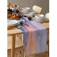 thumbnail image 6 of Purple Blue Table Runner Cotton Linen 72 Inch Holiday Dresser Scarves, Modern Pink Gold Marble Textured Tablerunner for Kitchen Coffee Dining Bedroom Home Living Room Dinner Scarf Décor 13''x72'', 6 of 9