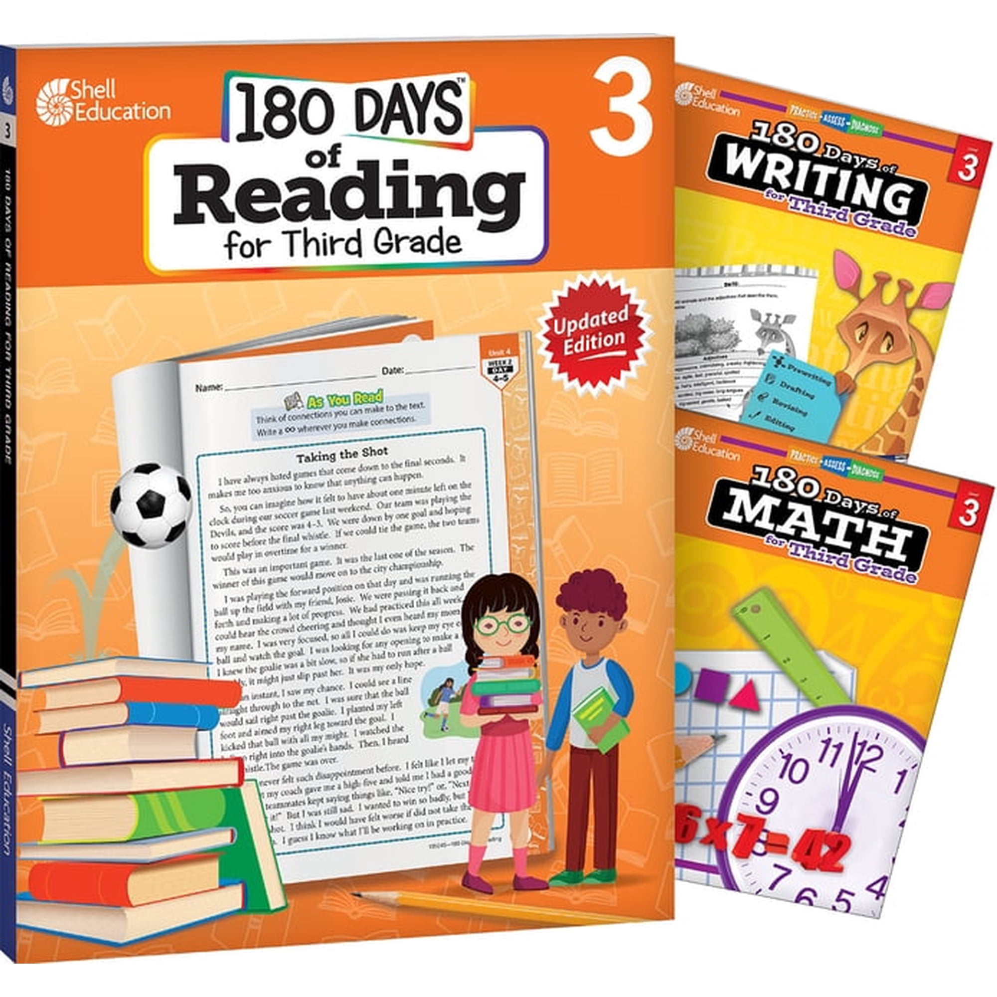 180 Days(r) 180 Days(r) Reading, Writing and Math for Grade 3: 3-Book Set: Practice, Assess, Diagnose, (Paperback)