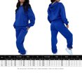 thumbnail image 2 of Pantalones Conjunto de salón de 2 piezas para mujer, traje básico de vacaciones con bolsillos holgados Ygjytge Azul T XL para Mujer, 2 of 7