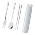 thumbnail image 4 of Tnarru Spoon Chopsticks Set Flatware with Case ,Gadgets, Travel Utensils ,Portable Cutlery Set for Daily Use Kitchen Camping Student Blue 4 Pieces, 4 of 8
