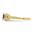 thumbnail image 4 of 10K Yellow Gold Ring Band with Stones (07) July Ruby Oval Red Diamond Round, Size 6, 4 of 5