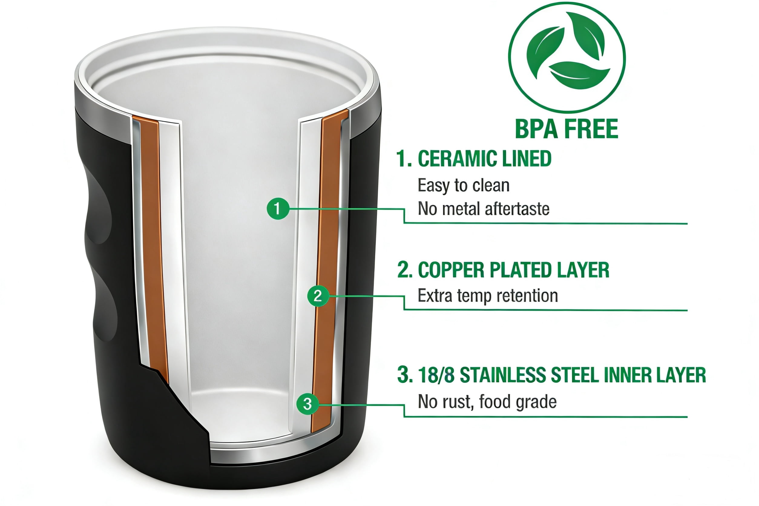 Ozark Trail 12oz Ceramic Lined Stainless Steel Insulated Travel Tumbler with Slider Lid, Black
