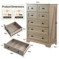 thumbnail image 3 of spanspace 7 Drawers Dresser for Bedroom, Farmhouse Vertical Chest of Drawer with Metal pull Handle, Wood Storage Cabine for Living Room, Hallway and Bedroom (Gray), 3 of 10