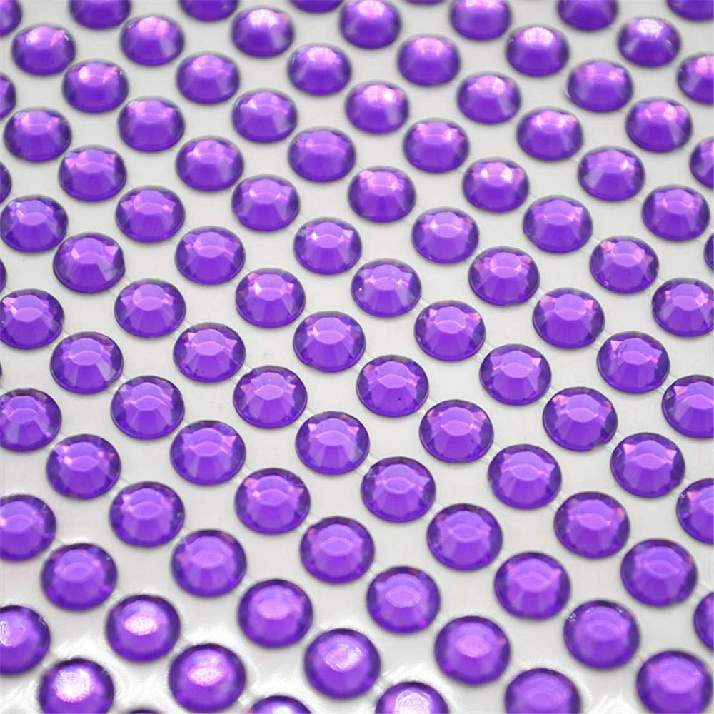 Self Adhesive Rhinestones SS21 5mm 5 Sheets / 250 Pcs Purple Amethyst H105