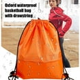 thumbnail image 5 of ZDWQFA Unisex Waterproof Drawstring Waterproof Draw String Back Sack with Zip Pocket, Black, 5 of 7