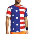 thumbnail image 3 of American Flag T-Shirt Couple The Stars Stripes Print Streetwear Gym T Shirts Comfortable S, 3 of 5