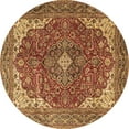 thumbnail image 1 of Ahgly Company Indoor Round Medallion Brown Traditional Area Rugs, 4' Round, 1 of 4
