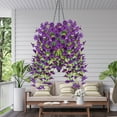 thumbnail image 6 of 3 Pack Artificial Morning Glory Flowers, UV Resistant Hanging Artificial Morning Glory Vine, Silk Fake Plants Hanging Basket for Spring Outdoor Wedding Yard Garden Decor, B, 6 of 10