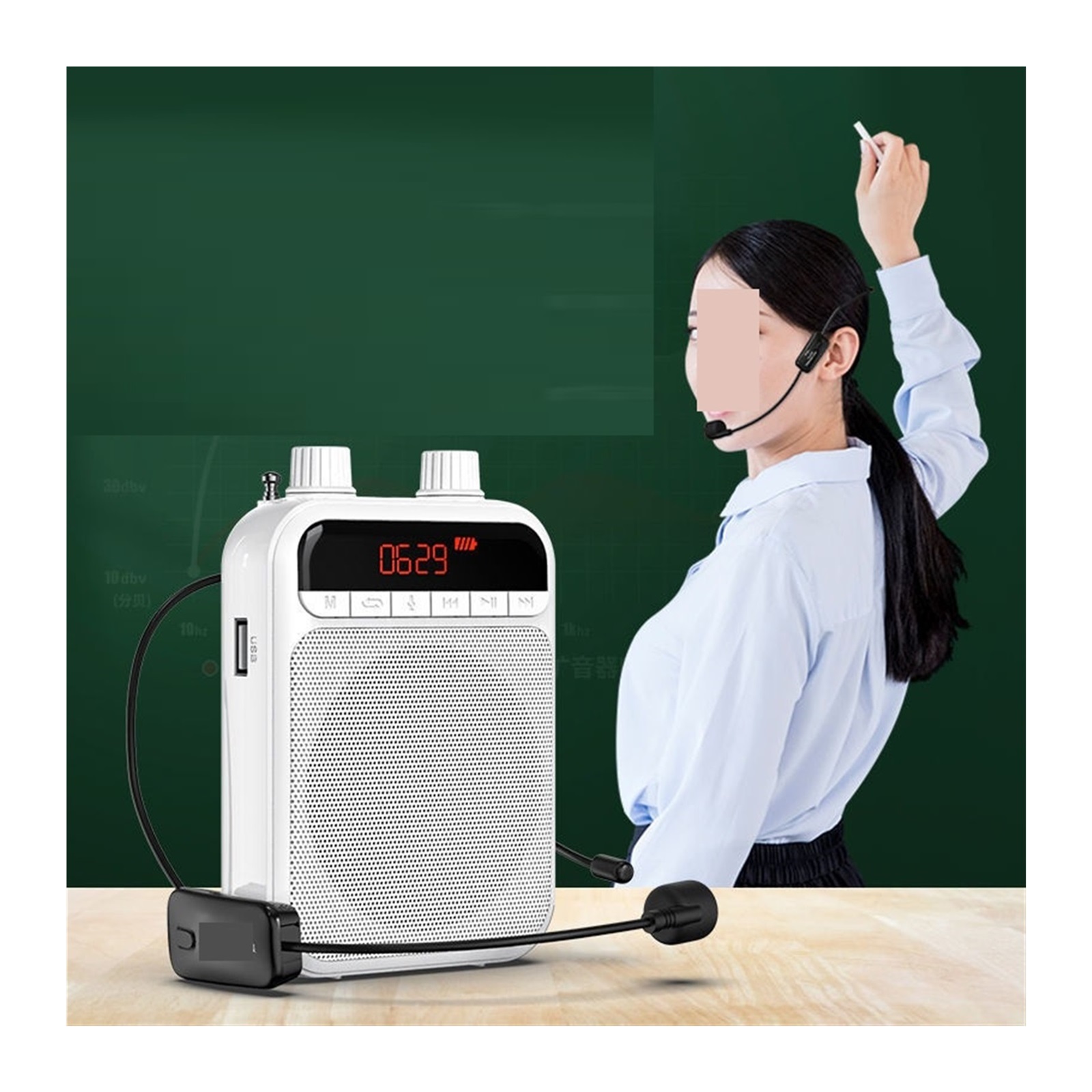 Wireless Megaphone Voice Amplifier Teacher Guide Microphone Speaker 5W Support Blue-tooth TF Card U Disk MP3 Player ,Easy to Operate