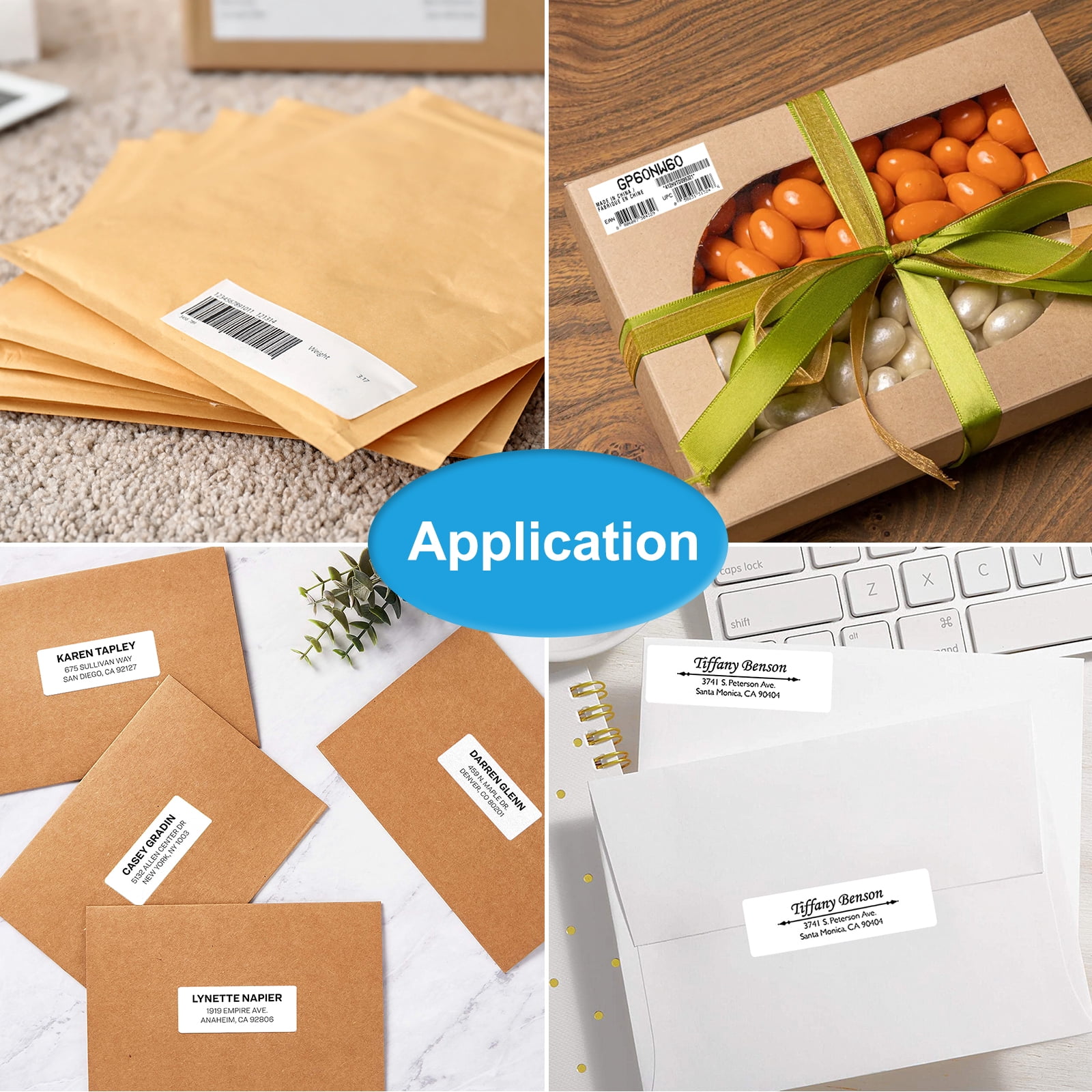 NineLeaf 5 Rolls Compatible for DYMO 30320 1-1/8 in x 3-1/2 in Shipping Address Barcode Mailing Direct Thermal Labels, 260 Labels Per Roll